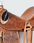 Hilason Western Horse Saddle Wade Ranch Roping American Leather Tan