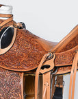 Hilason Western Horse Saddle Wade Ranch Roping American Leather Tan