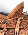 Hilason Western Horse Saddle Wade Ranch Roping American Leather Tan