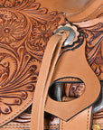 Hilason Western Horse Saddle Wade Ranch Roping American Leather Tan