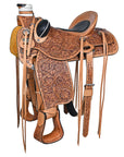 Hilason Western Horse Saddle Wade Ranch Roping American Leather Tan