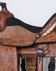 HILASON Western Horse Floral Ranch Roping American Leather Saddle Brown