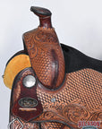 HILASON Western Horse Floral Ranch Roping American Leather Saddle Brown