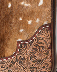 American Darling Travel Case Beautifully Hand Tooled Hair-On Genuine Leather women bag western Handbag Purse