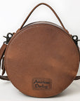 American Darling Canteen Hand Tooled Hair On Genuine Leather women bag western handbag purse