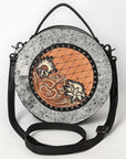 American Darling Canteen Hand Tooled Hair On Genuine Leather women bag western handbag purse
