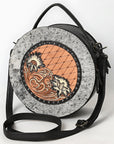 American Darling Canteen Hand Tooled Hair On Genuine Leather women bag western handbag purse