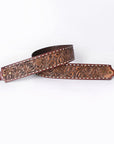 48 In American Darling Gorgeous Floral Hand Carved Genuine Leather Bag Strap With Flower Hand Tooled Design Brown Adbt147B