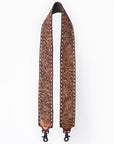 48 In American Darling Gorgeous Floral Hand Carved Genuine Leather Bag Strap With Flower Hand Tooled Design Brown Adbt147B