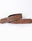 48 In American Darling Gorgeous Floral Hand Carved Genuine Leather Bag Strap With Flower Hand Tooled Design Brown Adbt147C