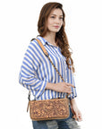 American Darling Small Crossbody Beautifully Hand Tooled Genuine Leather women bag western handbag purse