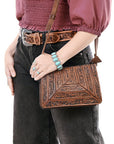 ADBG1609 Crossbody Hand Tooled Genuine Western Leather Women Bag