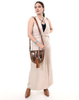 ADBG1610 Crossbody Hand Tooled Hair On Genuine Leather Women Bag