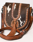 ADBG1610 Crossbody Hand Tooled Hair On Genuine Leather Women Bag