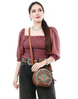 ADBG1611 Canteen Hand Tooled Genuine Western Leather Women Bag