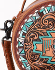 ADBG1611 Canteen Hand Tooled Genuine Western Leather Women Bag