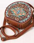 ADBG1611 Canteen Hand Tooled Genuine Western Leather Women Bag
