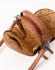 ADBG1611 Canteen Hand Tooled Genuine Western Leather Women Bag