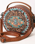 ADBG1611 Canteen Hand Tooled Genuine Western Leather Women Bag