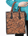 American Darling Hand Tooled Genuine Leather Tote Bag | Western Travel Bags College