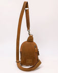 American Darling Hand Curved & Hair On Genuine Leather Sling Bag | Curved Travel Jewelry Case