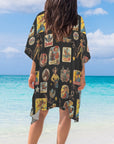 Vintage Cowgirl Collage Kimono Coverup Duster