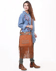 American Darling Cross Body Hand Tooled Suede Genuine Western Leather Women Bag Western Handbag Purse