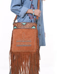 American Darling Cross Body Hand Tooled Suede Genuine Western Leather Women Bag Western Handbag Purse