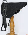 Hilason Horsemanship Leather Bareback Western Treeless Saddle Pad Black