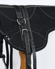 Hilason Natural Horsemanship Leather Bareback Treeless Saddle Pad Black