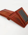 OHLAY Rodeo Genuine Leather Western Bifold Wallet For Men Mahogany