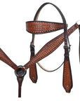 COMFYTACK Western Horse Headstall Breast Collar Set American Leather Tan