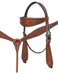 COMFYTACK Western Horse Headstall Breast Collar Set American Leather Tan