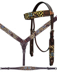 Bar H Equine Premium Hand Tooled Leather Breast Collar Stainless Steel Hardware Brown