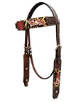 Bar H Equine Horse Leather Lilibeth Horse One Ear Headstall Brown
