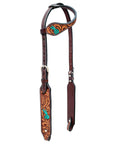 Bar H Equine American Leather Horse Saddle Tack One Ear Headstall Brown