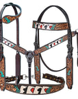 Bar H Equine American Leather Horse Saddle Tack One Ear Headstall Brown