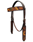 Bar H Equine Bonnie Blossom Sunflower Leather One Ear Headstall