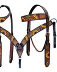 Bar H Equine Bonnie Blossom Sunflower Leather One Ear Headstall