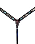 Bar H Equine Western Horse Floral Genuine American Leather Breast Collar Headstall Tack Set
