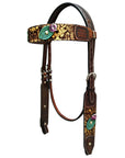 Bar H Equine Premium Hand Tooled Leather Stainless Steel Hardware Breast Collar Brown