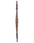 Bar H Equine Premium Hand Tooled Leather Stainless Steel Hardware Breast Collar Brown