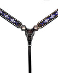 Bar H Equine Genuine Western American Leather Horse Premium Headstall & Breast Collar Set