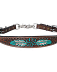Bar H Equine Genuine Western American Leather Horse Premium Headstall & Breast Collar Set