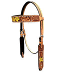 BAR H EQUINE Western Leather Horse Headstall & Breast Collar & Wither Strap