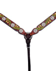 Bar H Equine Genuine Western American Leather Horse Premium Headstall & Breast Collar Set