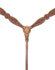 Bar H Equine Genuine Western American Leather Horse Premium Headstall & Breast Collar Set
