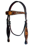 Bar H Equine Genuine Western American Leather Horse Premium Headstall & Breast Collar Set