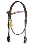 BAR H EQUINE Western Leather Horse Premium Headstall & Breast Collar Set