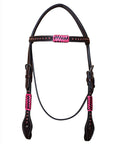 Bar H Equine Genuine Western American Leather Horse Premium Headstall & Breast Collar Set